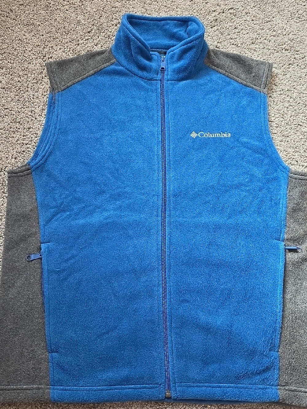Columbia Royal Blue and Gray Fleece Vest